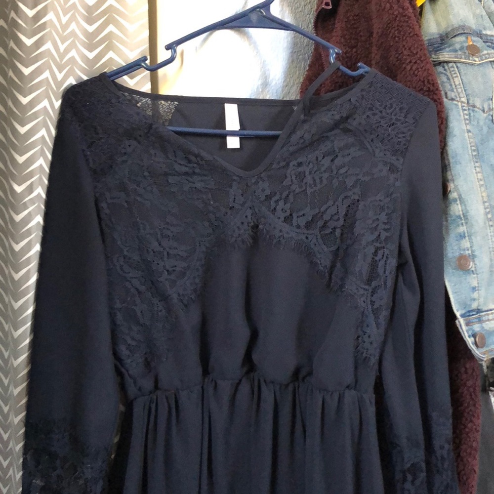 navy lace dress